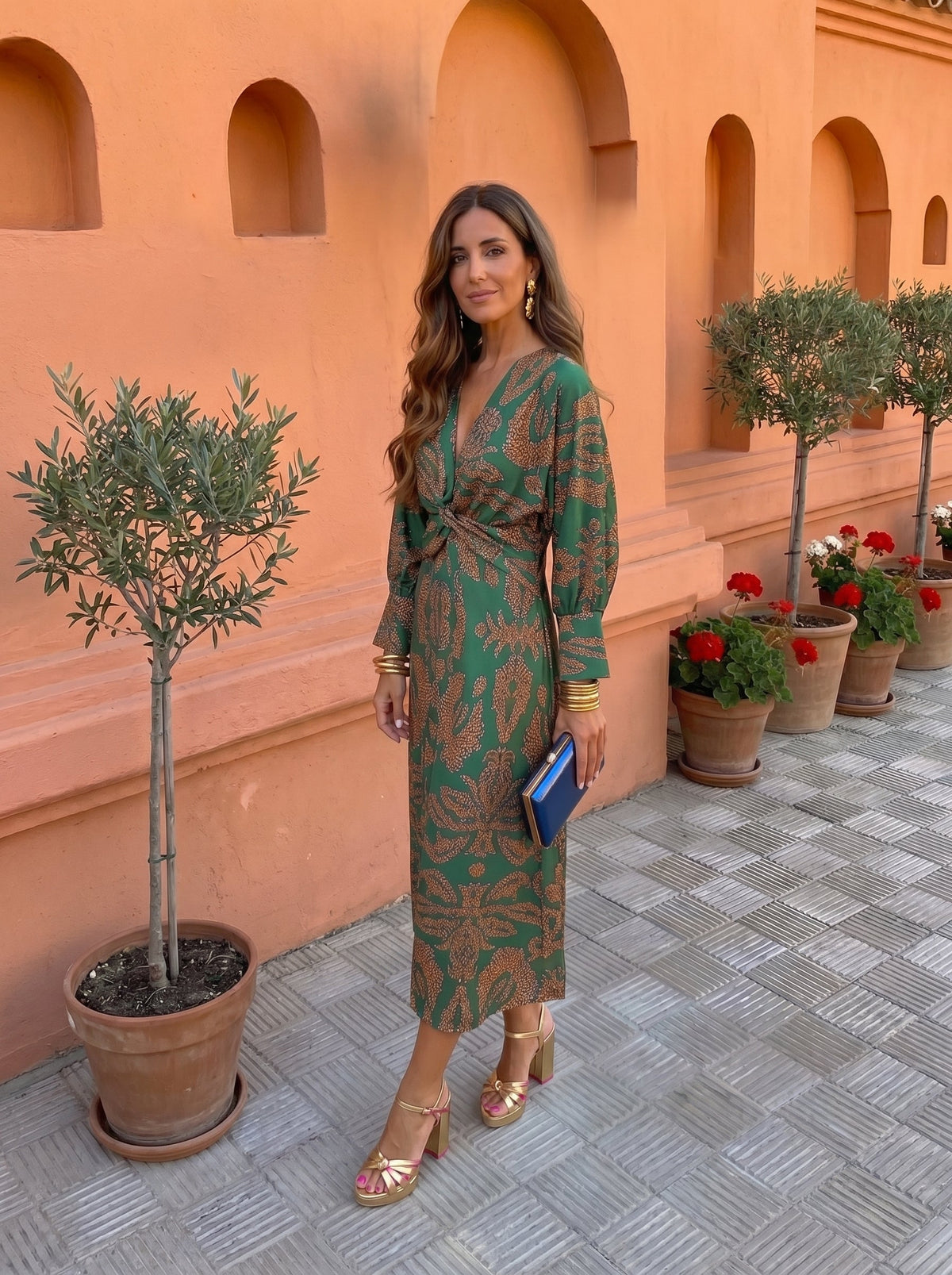 SILVIA | VESTIDO MIDI CON ESTAMPADO