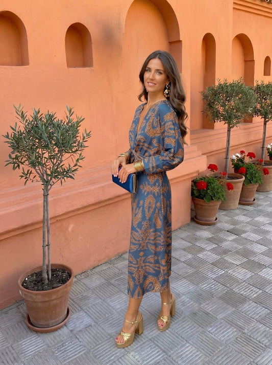SILVIA | VESTIDO MIDI CON ESTAMPADO