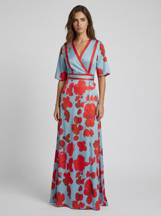 PILAR | ELEGANTE VESTIDO LARGO CON ESCOTE PROFUNDO