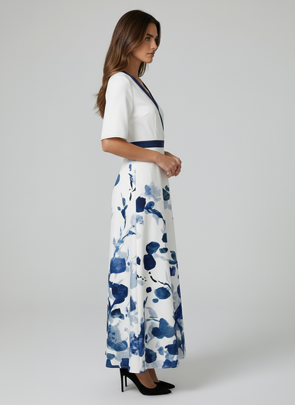 PILAR | ELEGANTE VESTIDO LARGO CON ESCOTE PROFUNDO