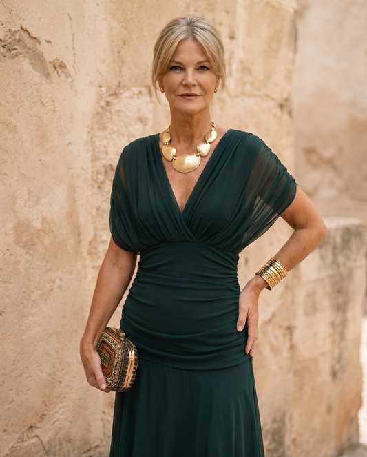 VESTIDO MAXI ELEGANTE PARA FIESTA CON ESCOTE EN CORAZÓN