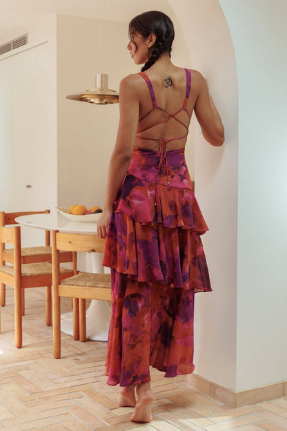 EVA | VESTIDO MIDI CON VOLANTES