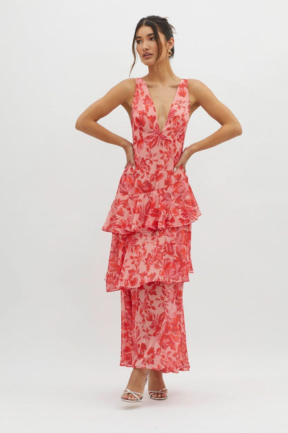 EVA | VESTIDO MIDI CON VOLANTES