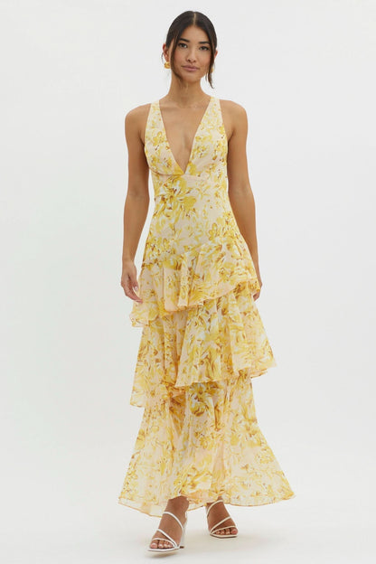EVA | VESTIDO MIDI CON VOLANTES