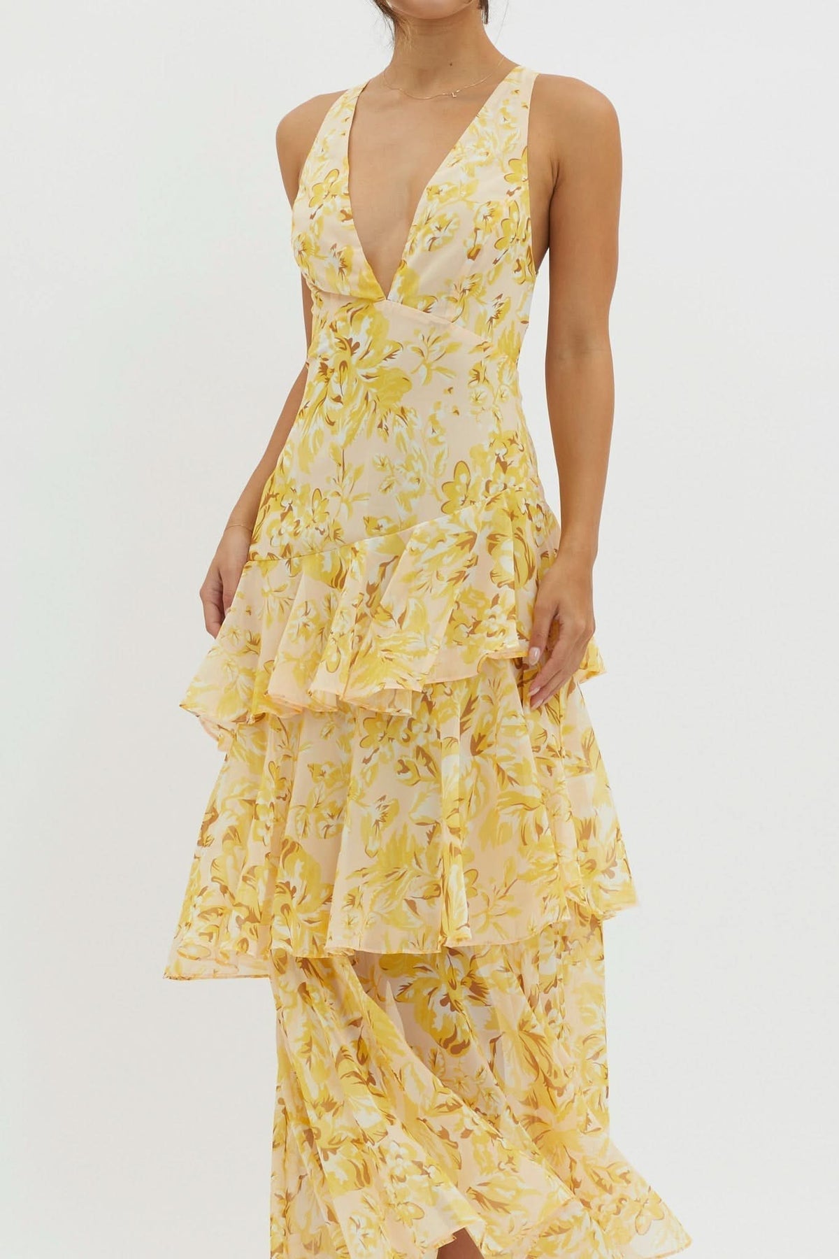 EVA | VESTIDO MIDI CON VOLANTES