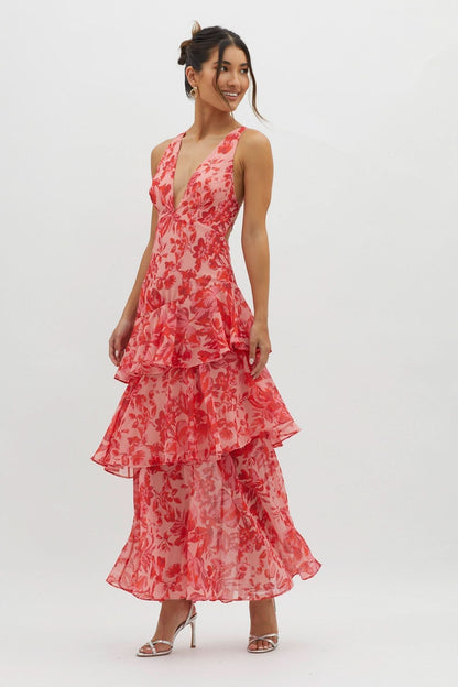 EVA | VESTIDO MIDI CON VOLANTES